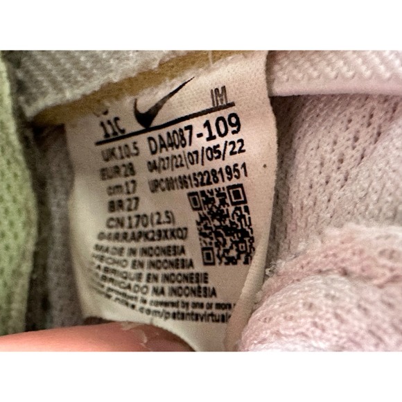 Nike Blazer Mid 77 TD White Black Volt DA4087-109 Toddler Size 11C Retro Sneaker - Picture 4 of 13